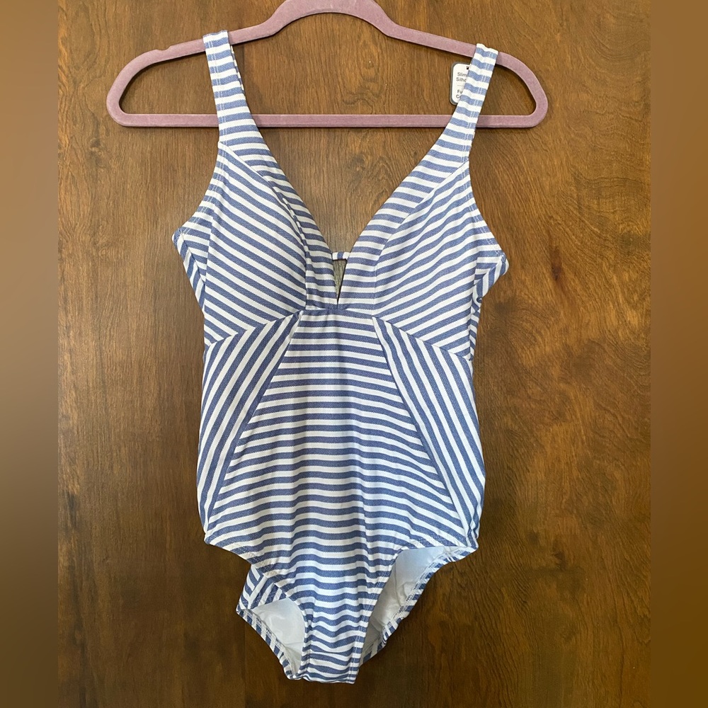 NWT One Piece Striped Bathing Suit